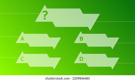 Multiple Choice Quiz Template. Question And Answers Template Form On Gradient Background. Vector Illustration