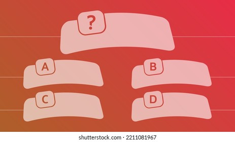 Multiple choice quiz template. Question and answers template form on gradient background. Vector illustration