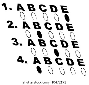 Multiple Choice Style Test Or Exam - Vector