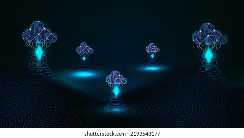 Multiple cloud symbol vector illustration, 2D cloud, 3D cloud, multi-cloud work connected data.