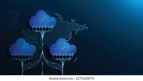 Multiple cloud symbol vector illustration, 2D cloud, 3D cloud, multi-cloud work connected data.