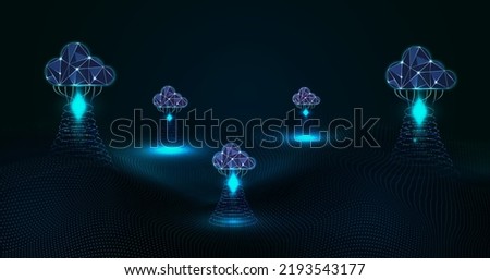 Multiple cloud symbol vector illustration, 2D cloud, 3D cloud, multi-cloud work connected data.