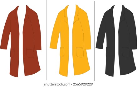 Multiple coats vector yellow coat brown coat and black coat