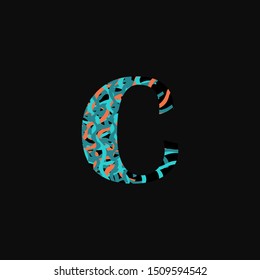 Multiple color abstract Letter C logo icon. Creative Design letter C logo icon for business or brand identity.