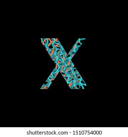 Multiple color abstract letter X logo icon. Creative Letter X  Logo icon for business, initial, brand identity