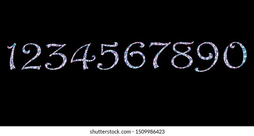 Multiple color abstract number 0-9 icon. Creative  icon for business, initial, brand identity
