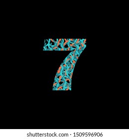 Multiple color abstract number 7  icon symbol  Creative Design number 7 icon for business or brand identity.