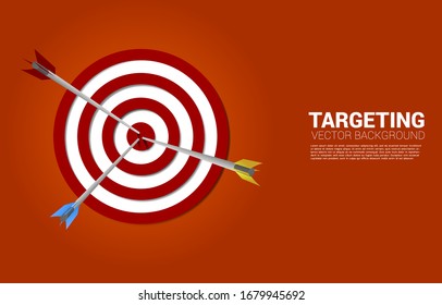 multiple color archery hit on the center of dartboard . Business Concept of marketing target and customer.Company vision mission and goal.