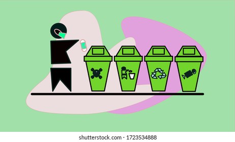 Multiple color bins for each type of trash