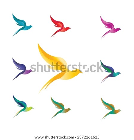 multiple color bird icon red green blu