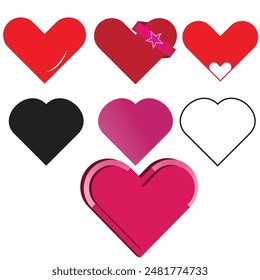 Multiple color with hearts illustration