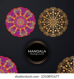 Multiple color mandala background design