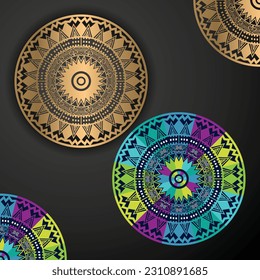 Multiple color mandala background design