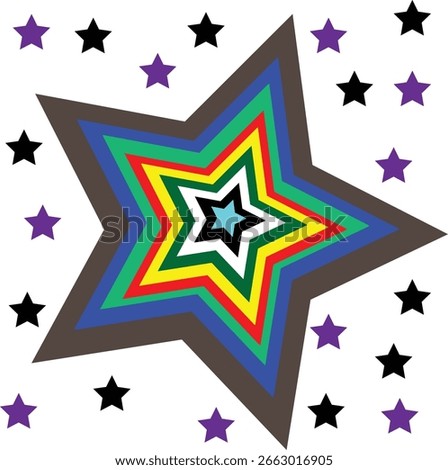 Multiple color mix star design used in your webpage.
