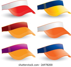 multiple colored collegiate visors