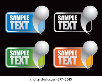multiple colored curl banners featuring ping pong balls