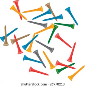 multiple colored golf tees