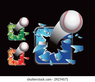 multiple colored icon breaking baseballs