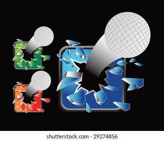 multiple colored icon breaking golf balls