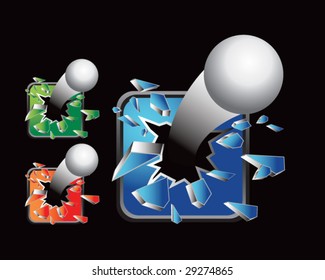multiple colored icon breaking ping pong balls
