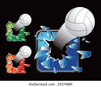 multiple colored icon breaking volleyballs