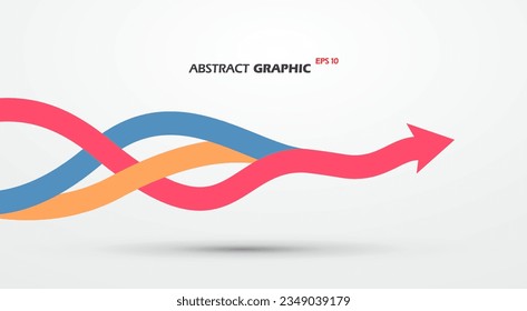 Multiple colored ropes converging into arrows in the same direction, vector graphics.