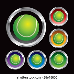 multiple colored round metal  tennis balls