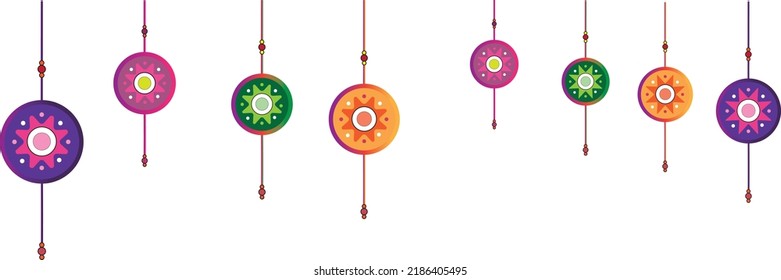 Multiple Colorful circles background, Raksha Bandhan, vector 
