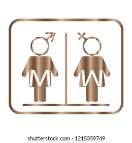 Multiple colors and style of tiolet sign which include men and women sign inside the sign 