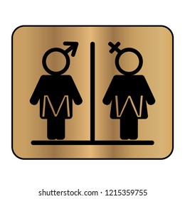 Multiple colors and style of tiolet sign which include men and women sign inside the sign 