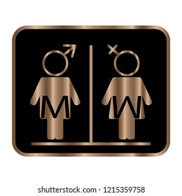 Multiple colors and style of tiolet sign which include men and women sign inside the sign 