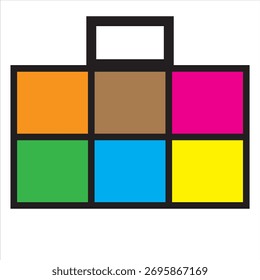 Icono de diseño de maletín de varios colores