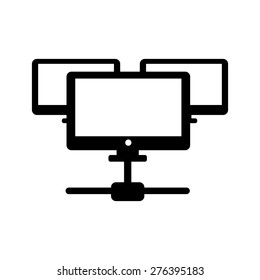 Multiple Computers Connected Symbol Icon Vector Illustration Eps10 On White Background