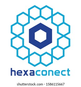 multiple connected hexagon illustration isolated white background