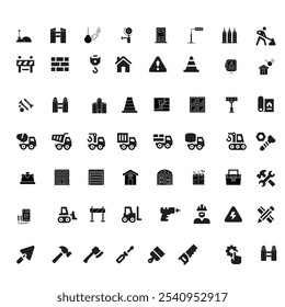 Multiple Construction icon design. All parts of Construction icon
