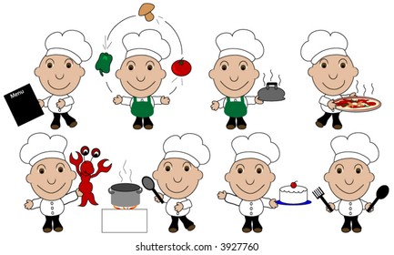 Multiple cook and chief clip-art.