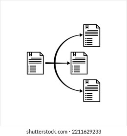 Multiple Copy Icon, Multi Duplication Of Information, Replicate Copy Vector Art Illustration