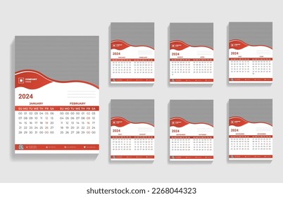 Multiple Creative Business And Corporate Wall Calendar Design Template
