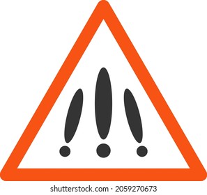 Multiple Danger Sign vector illustration. A flat illustration design of Multiple Danger Sign icon on a white background.
