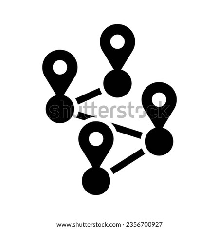 Multiple Destinations Vector Glyph Icon For Personal And Commercial Use.
