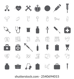 Projeto de ícone de instrumento de múltiplos médicos 