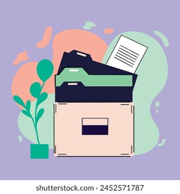 Multiple document archives .folder documents with stamps and text, pile of agreement documents with signature and approval stamps