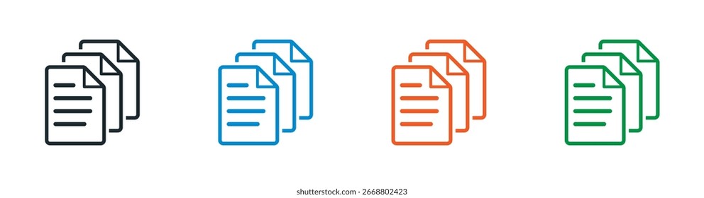 Vários ícones de documentos para arquivos, registros e papéis.