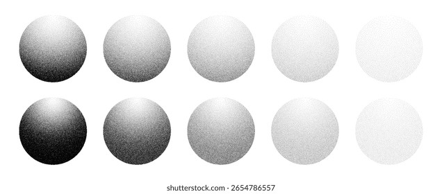 Mehrfach punktförmige Rauschvektorkugeln, die verschiedene Gradientenebenen darstellen. Textureffekt für abstraktes Design. Grafikelement.