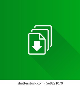 Multiple download arrow icon in Metro user interface color style. File data retrieve