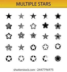 Multiple Editable Stars and symbols set