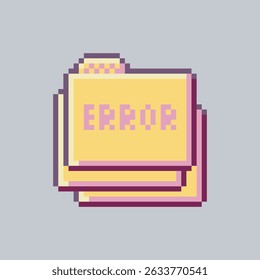 Multiple error folder sign in pixel art style