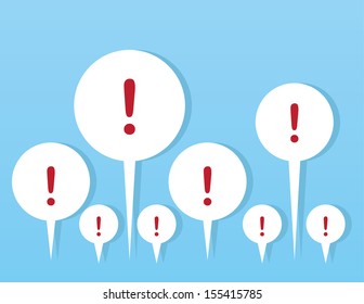 Multiple Exclamation Speech Bubbles With Blue Background 