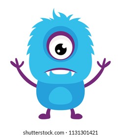 
Multiple eyes and big tooth scary monster screaming 
