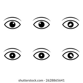 Multiple eyes Icons vector graphic illustration.
